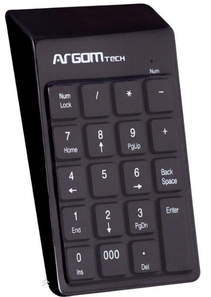 Argom teclado numérico USB black 19 keys ARG-KB-1076